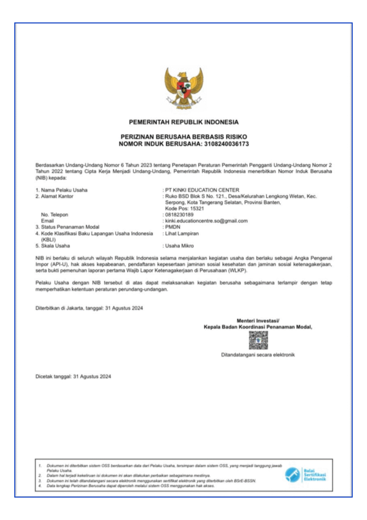 Izin Usaha NIB
